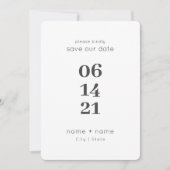 Eenvoudige moderne minimalistische bruiloft grote save the date (Voorkant)