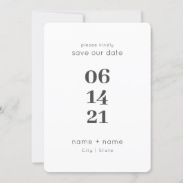 Eenvoudige moderne minimalistische bruiloft grote  save the date