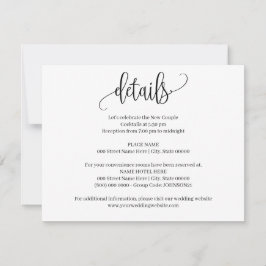 Eenvoudige moderne minimalistische bruiloft invoeg kaart