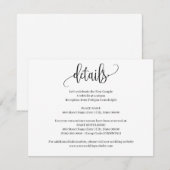 Eenvoudige moderne minimalistische bruiloft invoeg kaart (Voorkant / Achterkant)