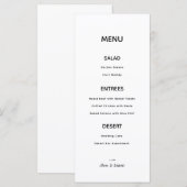 Eenvoudige moderne minimalistische bruiloft menu K (Voorkant / Achterkant)