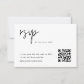 Eenvoudige moderne minimalistische bruiloft QR-cod RSVP Kaartje (Voorkant)