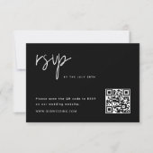 Eenvoudige moderne minimalistische bruiloft QR-cod RSVP Kaartje (Voorkant)