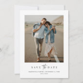 Eenvoudige moderne minimalistische drie foto save the date (Voorkant)