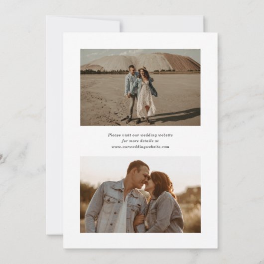 Eenvoudige moderne minimalistische drie foto save the date (Achterkant)