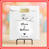 Eenvoudige moderne minimalistische elegante bloem  bedankzakje