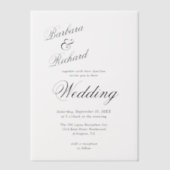 Eenvoudige moderne minimalistische elegante Hoesje Vellum Uitnodigingen (Voorkant)