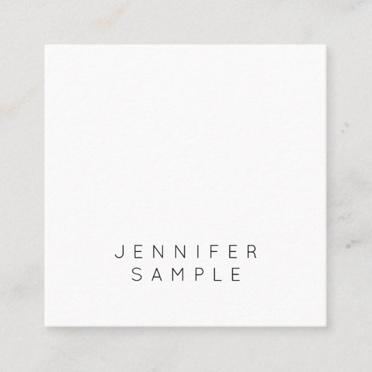 Eenvoudige moderne minimalistische elegante Sjablo Vierkante Visitekaartje (Voorkant)