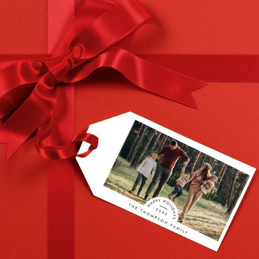 Eenvoudige moderne minimalistische familie foto Ke Cadeaulabel