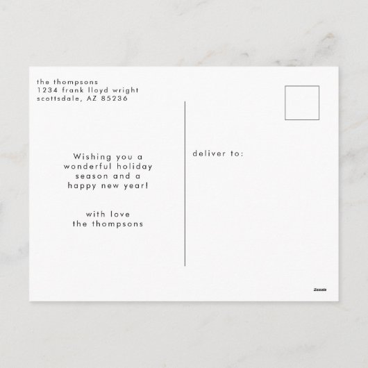 Eenvoudige moderne minimalistische familie foto Ke Feestdagenkaart (Achterkant)