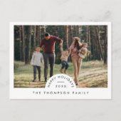 Eenvoudige moderne minimalistische familie foto Ke Feestdagenkaart (Voorkant)