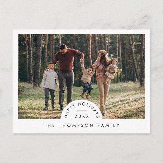 Eenvoudige moderne minimalistische familie foto Ke Feestdagenkaart (Voorkant)