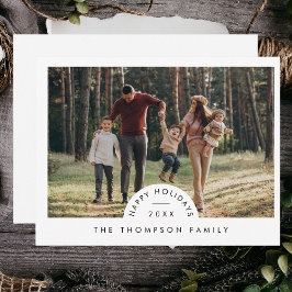 Eenvoudige moderne minimalistische familie foto Ke Feestdagenkaart