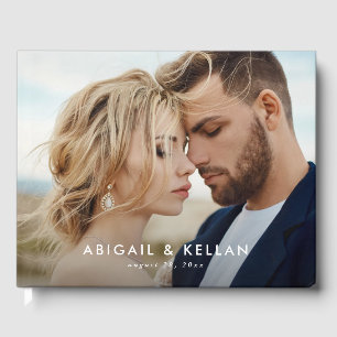 Eenvoudige moderne minimalistische foto bruiloft gastenboek