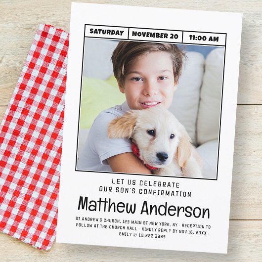 Eenvoudige, moderne, minimalistische foto-eerste b kaart