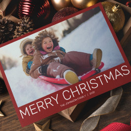 Eenvoudige, moderne, minimalistische foto feestdagenkaart