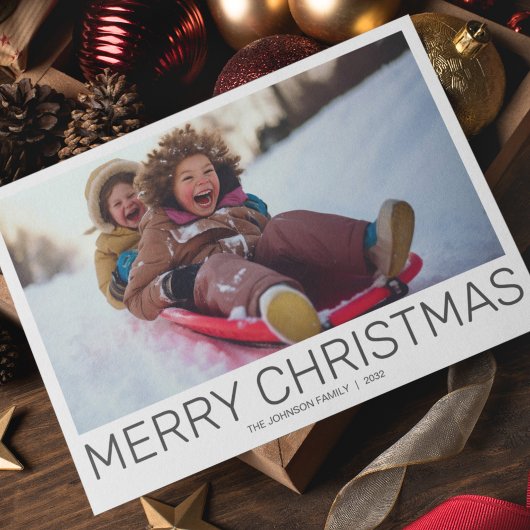 Eenvoudige, moderne, minimalistische foto feestdagenkaart