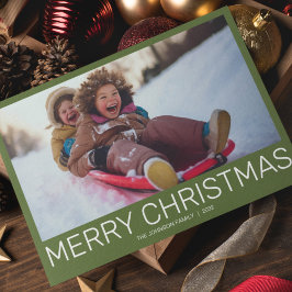 Eenvoudige, moderne, minimalistische foto feestdagenkaart