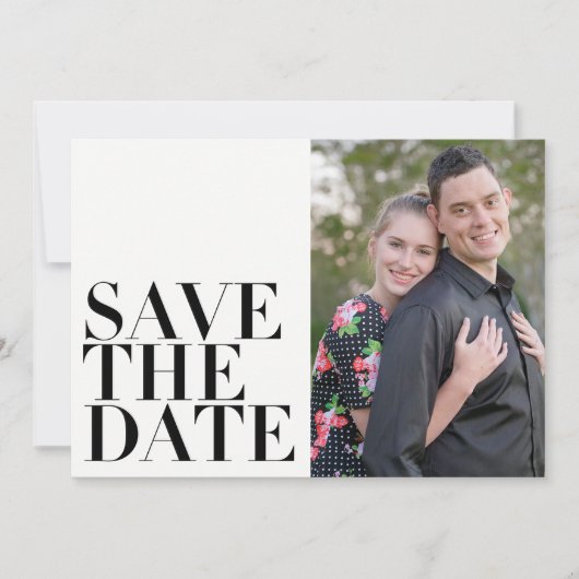 Eenvoudige, moderne, minimalistische foto save the date (Voorkant)