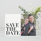 Eenvoudige, moderne, minimalistische foto save the date (Staand voorkant)