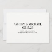 Eenvoudige, moderne, minimalistische foto save the date (Achterkant)