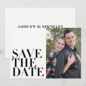 Eenvoudige, moderne, minimalistische foto save the date (Voorkant / Achterkant)