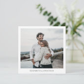 Eenvoudige, moderne, minimalistische foto save the date (Staand voorkant)