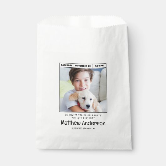 Eenvoudige moderne minimalistische foto van Birthd Bedankzakje (Voorkant)