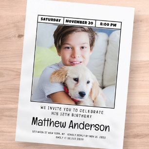 Eenvoudige moderne minimalistische foto van Birthd Briefkaart