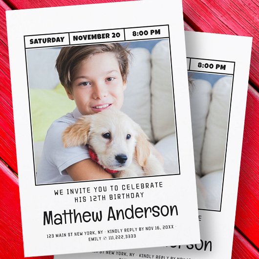 Eenvoudige moderne minimalistische foto van Birthd Kaart