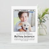 Eenvoudige moderne, minimalistische fotojongeman kaart (Staand voorkant)