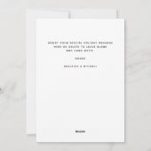 Eenvoudige, moderne, minimalistische fotokaart voo feestdagenkaart (Achterkant)