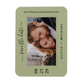 Eenvoudige, moderne, minimalistische fototrouwdatu magneet (Verticaal)