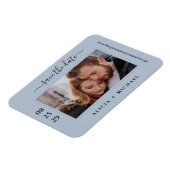 Eenvoudige, moderne, minimalistische fototrouwdatu magneet (Linkerzijde)