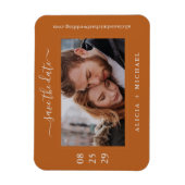 Eenvoudige, moderne, minimalistische fototrouwdatu magneet (Verticaal)