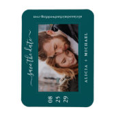 Eenvoudige, moderne, minimalistische fototrouwdatu magneet (Verticaal)