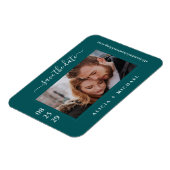 Eenvoudige, moderne, minimalistische fototrouwdatu magneet (Linkerzijde)