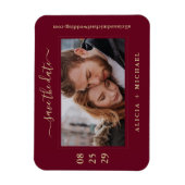 Eenvoudige, moderne, minimalistische fototrouwdatu magneet (Verticaal)