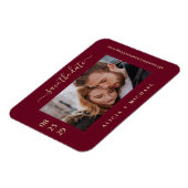 Eenvoudige, moderne, minimalistische fototrouwdatu magneet (Linkerzijde)