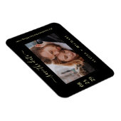 Eenvoudige, moderne, minimalistische fototrouwdatu magneet (Rechterzijde)