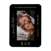 Eenvoudige, moderne, minimalistische fototrouwdatu magneet (Verticaal)