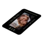 Eenvoudige, moderne, minimalistische fototrouwdatu magneet (Linkerzijde)