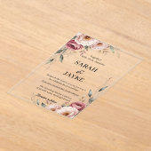 Eenvoudige Moderne Minimalistische Groene Blad Tro Acryl Uitnodigingen (Laagn)