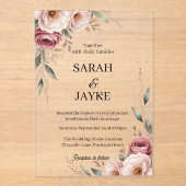 Eenvoudige Moderne Minimalistische Groene Blad Tro Acryl Uitnodigingen (Voorkant)