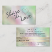 Eenvoudige, moderne, minimalistische holografisch aanbevelingskaartje (Voorkant / Achterkant)