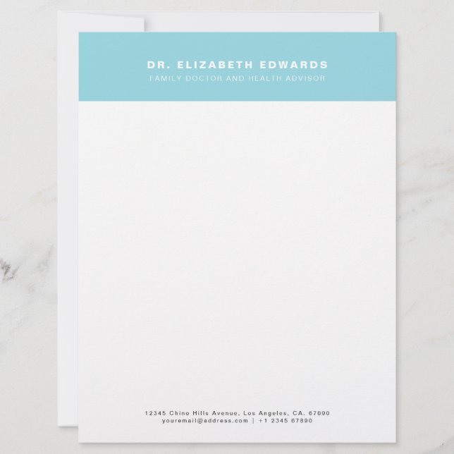 Eenvoudige Moderne Minimalistische Huisarts Briefhoofd (Voorkant)