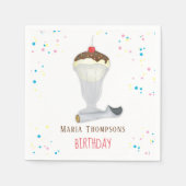 Eenvoudige, moderne, minimalistische ijskap op zat servet (Voorkant)