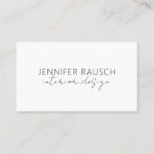 Eenvoudige moderne minimalistische interieurontwer visitekaartje (Voorkant)