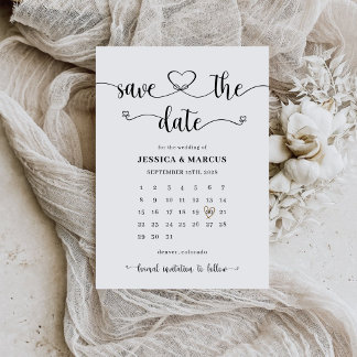 Eenvoudige Moderne Minimalistische Kalender | Foto Save The Date