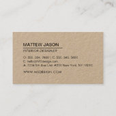 Eenvoudige, moderne, minimalistische Kraft-Visitek Visitekaartje (Achterkant)